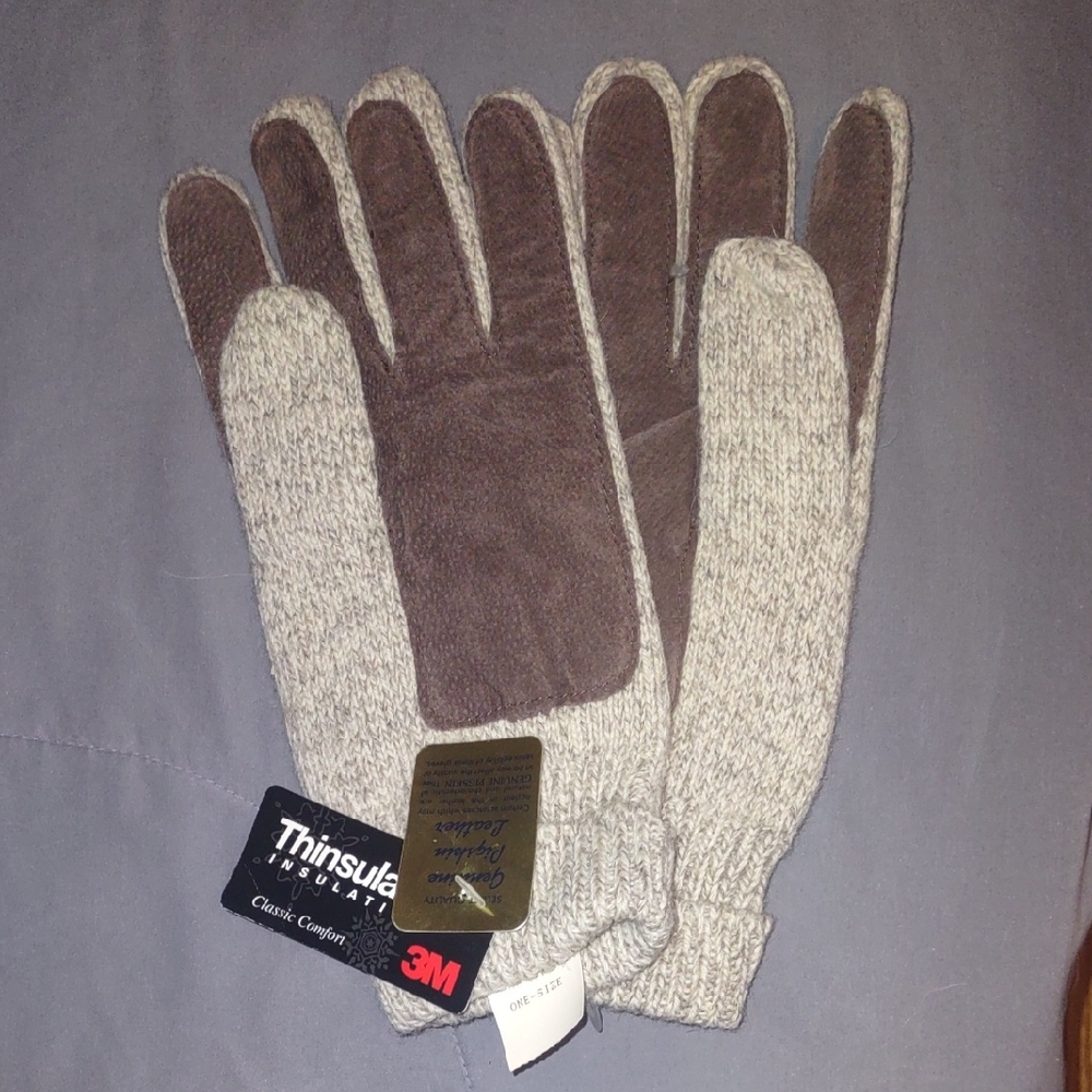 3M Thinsulate Men's Two-Tone Gloves - Brown and Cream